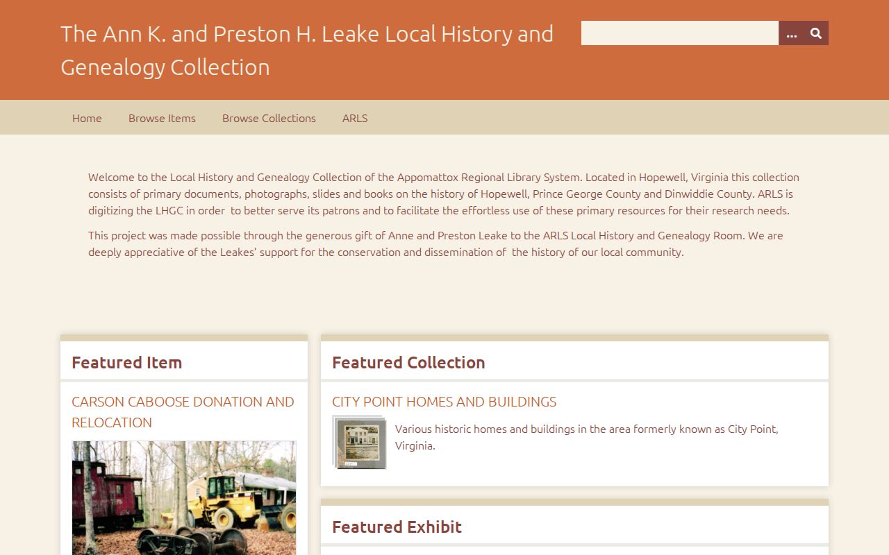 Hopewell city directory clues in the Leake digital collection search