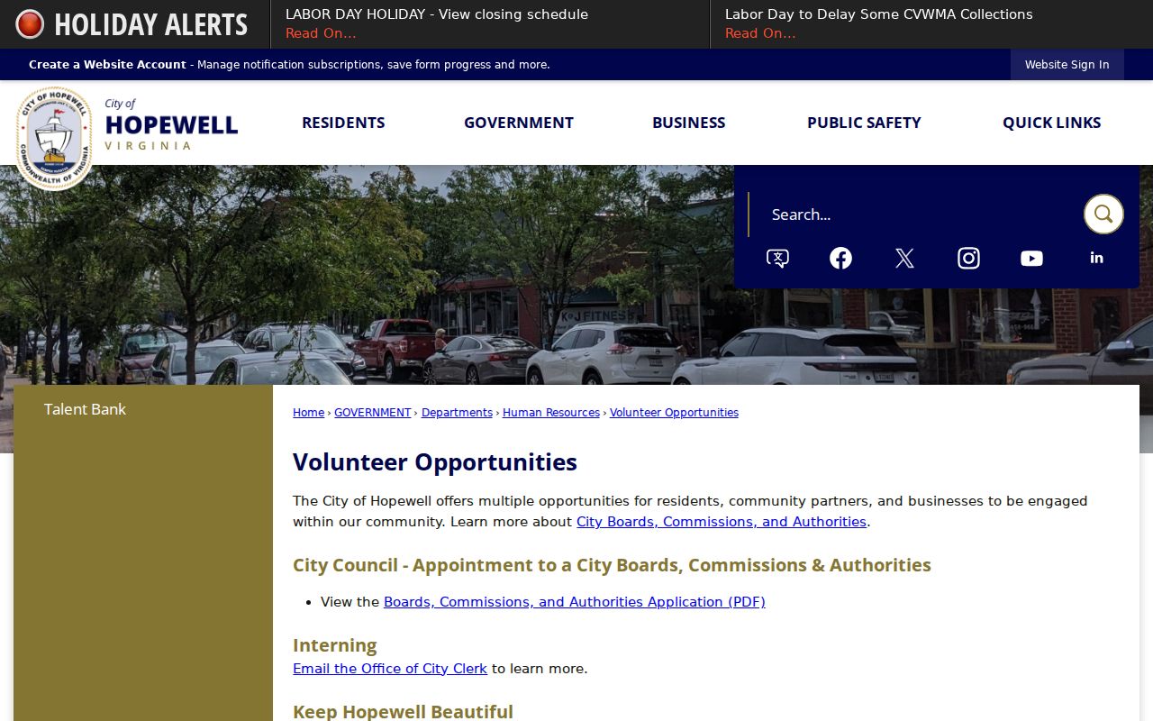 Hopewell neighbors civic volunteering and board opportunities