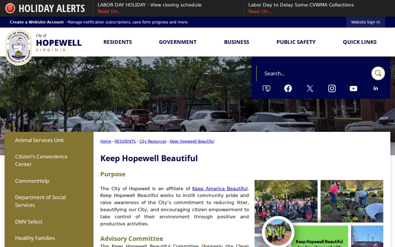 Hopewell neighbors civic context through Keep Hopewell Beautiful