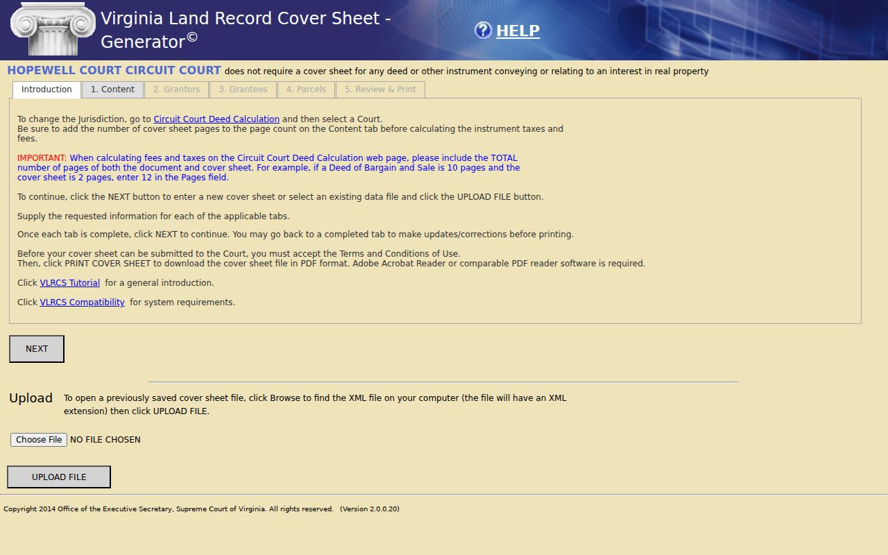 Hopewell previous residents research using the Hopewell land-record cover-sheet interface