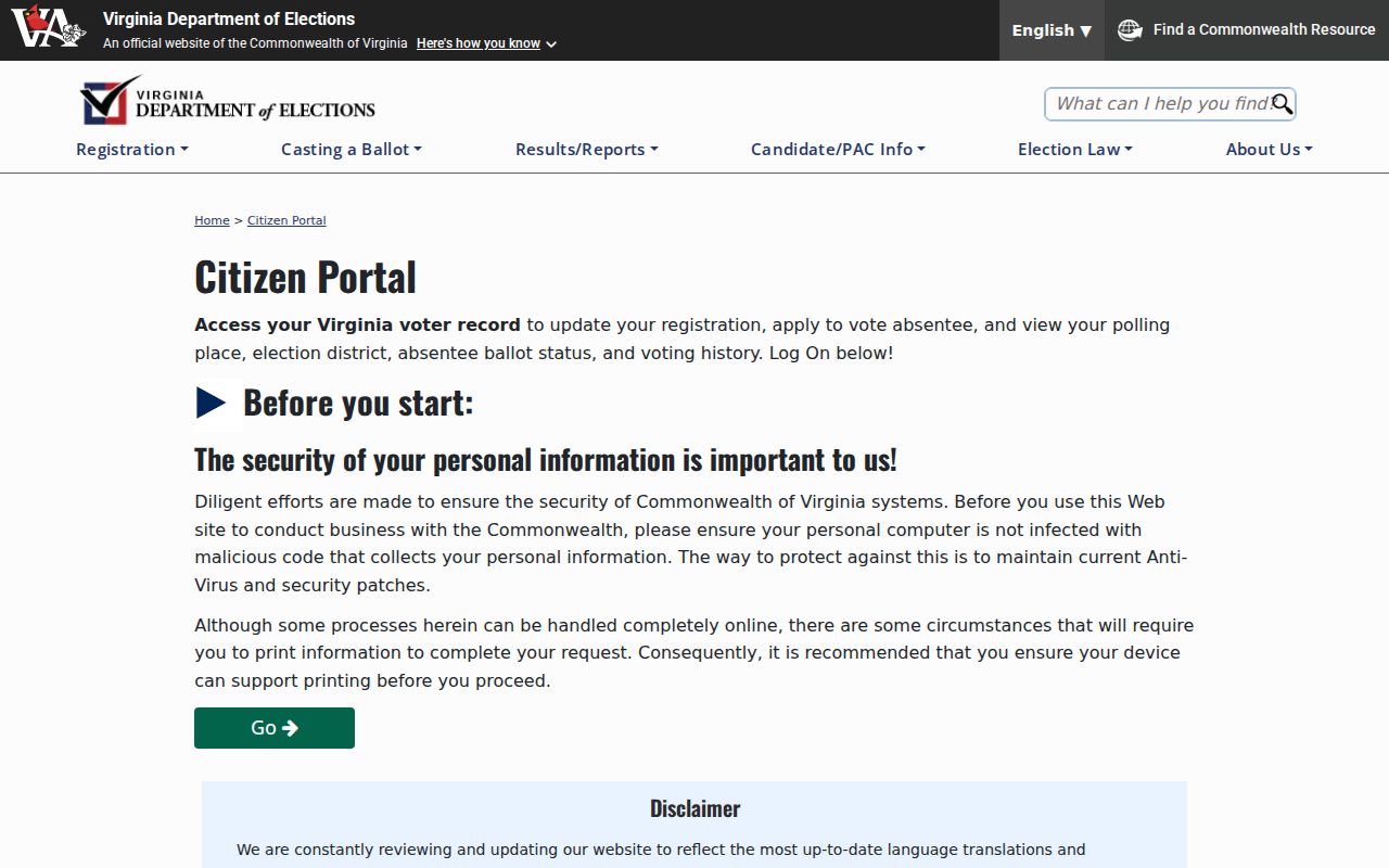 Hopewell resident lookup through the Virginia Citizen Portal